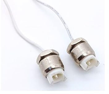 prometeo electronics Set 2 portalampade R7s in steatite e metallo compatibile per lampade alogene/Led 250V 8A