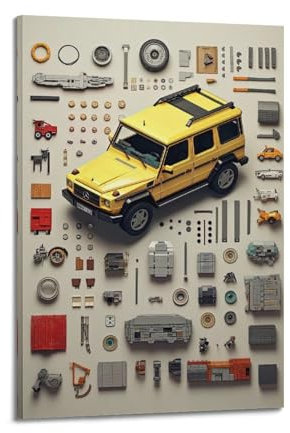 Vintage Off Road SUV Poster G500 Gelb Hardline Outdoor Auto Dekorative Malerei Leinwand Kunst Bild 20 x 30 cm