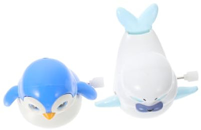 VICASKY 2pcs Chain Toy Penguin Walking Toys Cartoon Jumping Toys Seal Model Toy Ladybug Clockwork Bath Toys Hopping Ladybug Toy Joke Kids Toys Christmas Socks Plastic Baby Take a Bath