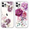 Yoedge 2 Pack Transparent Floral Phone Case for iPhone 11 Pro Max 6.5,Ultrathin Soft Silicone with Aesthetics Pattern,Shockproof Bumper Protector Matte Cover for iPhone 11 Pro Max,Purple Flowers