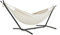 Mondeer Hängematte mit Hängemattengestell, Doppel Baumwolle mit Gestell für 2 Personen, Tragbare Outdoor & Indoor Terrasse Hof Garten, Belastbarkeit bis 200 KG, Beige