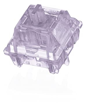 KiiBoom Linear 45gf Jacaranda Mechanischer Tastaturschalter, 5 Pin Vorgeölter Tastaturschalter mit PC Stem, Durchsichtiges PC Gehäuse, 35 Stück für Gaming DIY Tastatur (Lila)