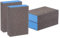sourcing map 4pcs Sanding Sponge Blocks #80 (180-220 Grits) Wet/Dry Hand Sanding Sponges, 100x70x25mm Foam Sanding Block Pad for Polishing Kitchen Metal Wood Drywall Furniture, Brown&Blue