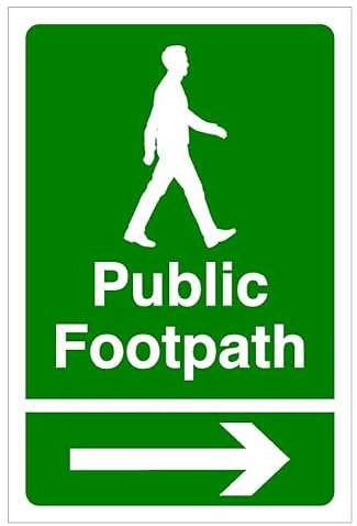 Señal de seguridad con la flecha del sendero público (400 x 300 mm, 1 unidad)