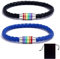 KSJEHW LGBT Lederarmband Leder Armband Armreifen Manschette Seil Schwarz Braun Regenbogen Streifen Gay Pride Schwul Homosexual Homosexuell Magnet Schließe Verschluss für Männer Frauen