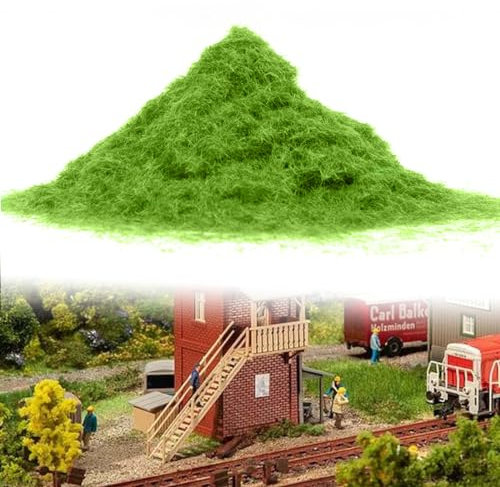 Tomedeks Moosimitation Grass-Plants, Streugras Wiese Static Grass Powder Modellbahn Layout Gras 30g pro Beutel, Modellbau Gras (Smaragdgrün