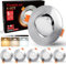 YindaLux LED Einbaustrahler 230V Dimmbar Schwenkbar Einbauspots 5W IP44 LED Spot 68-80mm Lochmaß Deckenspots Warmweiß Neutralweiß Kaltweiß Einbauleuchten für Badezimmer Wohnzimmer Küche Nickel 6er Set