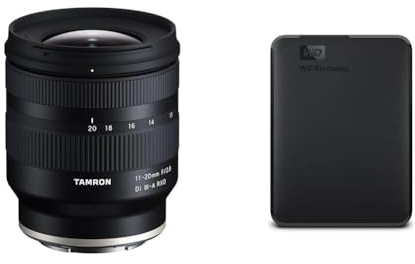 TAMRON B060 11-20mm F/2.8 Di III-A RXD, Objektiv für Sony E-Mount (APS-C), Schwarz, Weitwinkel & WD Elements Portable Externe Festplatte 2 TB
