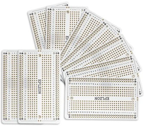 EPLZON Prototype Board Lötbares Breadboard Doppelseitig Leiterplatte PCB Circuit Board zum Schweißen von,DIY elektronische Artikel (Packung mit 10 Stück,Weiß)