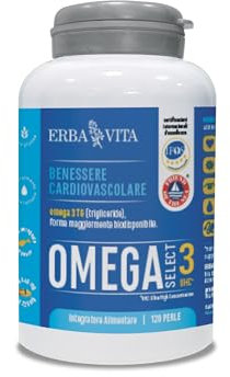 ERBA VITA Omega 3 UHC - 120 Perle - Integratore alimentare ricco in acidi grassi Omega-3, indicato per il benessere cardiovascolare