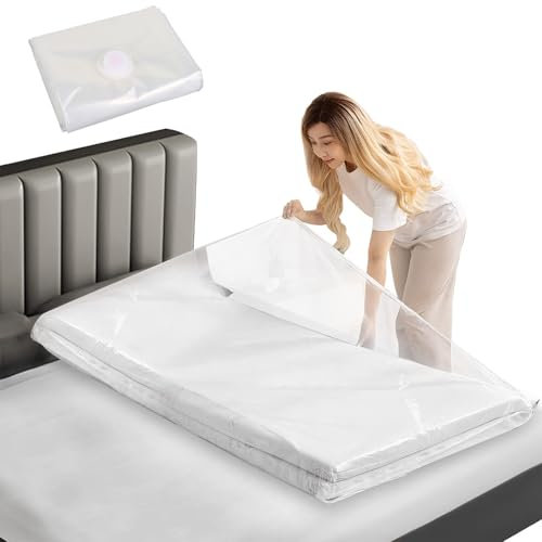 Graplan 240x130cm Vakuumbeutel für Matratzen, Wasserdicht Vakuumbeutel Matratze, Große Wiederverwendbar Vakuumbeutel für Bettdecken Kleidung, Vacuum Aufbewahrungstasche für Umzug