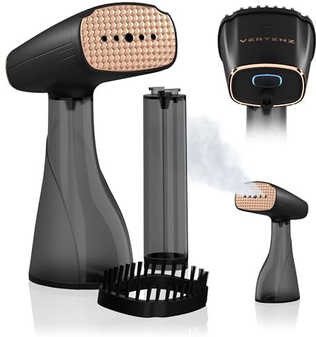 VERTENZ Aura 30 Handdampfbürste Steamer | Dampfglätter Reise & Handbügeleisen | Reisebügeleisen Dampf 1300–1500 W | 25 g/min Steam | 250 ml Tank | Bügeleisen für Kleidung & Hemden