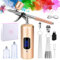 Daakro Set aerografo, pistola a spruzzo con compressore 38PSI, kit aerografo senza fili, decorazione torte, nail art, tatuaggi e pittura del viso (oro)
