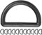 D-Ringe aus Hartplastik, 12 Stück, für 32 mm breite Gurtbänder, in Schwarz, 5 mm starker Ring, D Ring ohne Öffnung, halbrunder Ring aus ABS Kunststoff, Plastikring Schnalle DIY, Gurtband, Gurtriemen