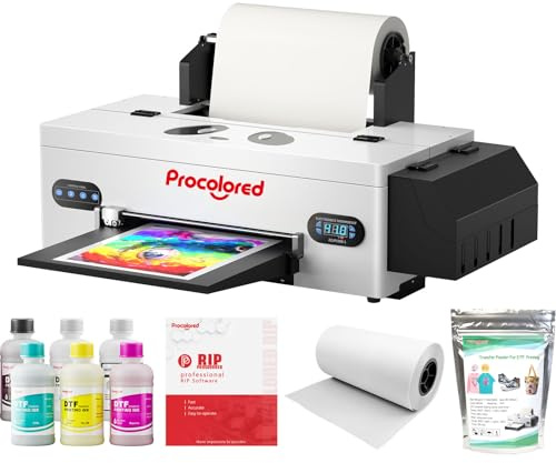 Procolored F13 DTF Drucker Bundle A3 L1800 13Inches T Shirt Druckmaschine mit Aushärtung Ofen Cutter Roll Feeder Built-In Siphon System für Kleidung Textil Customization (ohne Ofen)