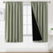 BellaHills 100% Blickdicht Vorhang mit Kräuselband 2er Set H175 x B140 cm Schlafzimmer Gardinen Blickdicht Verdunklungsvorhänge Thermal Curtains Blackout Vorhang, Salbei Hell