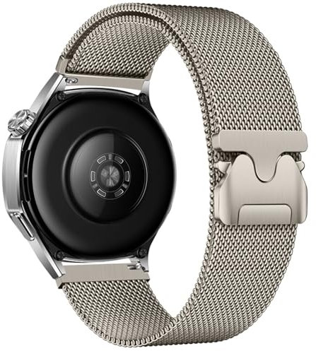 XMUXI Uhrenarmband 22mm für Venu 3/Venu 2/Forerunner 265/255 Edelstahl Armband mit Magnetverschluss für Huawe Watch GT5 Armband 46mm/Watch GT4 46mm/GT3 46mm Metall Mesh Ersatzarmband (Titan)