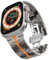MODBAND Correa de acero inoxidable para Apple Watch Ultra 2 Band 49 mm 45 mm 44 mm 42 mm, correa de metal con cierre plegable para Apple Watch Series 9 8 7 6 5 4 3 2 1 Ultra/Ultra 2 Men(Titanium/Orang
