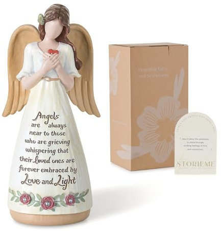 Storieme Memorial Angel Figurine Gifts: Sympathy Guardian Angel for Lost Someone Special - Remembrance Condolences Presents with Thoughtful Words