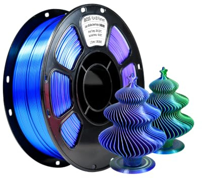 iBOSS PLA+ Filament Seide blau grün lila, helles Filament 3D-Druckmaterial, Größengenauigkeit 1,75 mm +/- 0,02 mm, 1 kg/Spule, 2,2 Pfund kompatibel mit den meisten FDM-Druckern (blau, grün und lila)