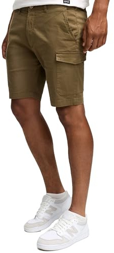 Indicode Kurze Hosen Herren - Laulax - Cargo Shorts für Männer aus Baumwolle - Sommer Freizeithose mit Taschen - Sportlich eleganter Look - Regular Fit - Bequemes Material mit Stretch - Capers - XXL