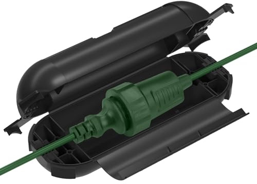1Safebox für Verlängerungskabel, 1 Stück Garten Kabelbox, Outdoor Schutzbox für Verlängerungskabel, Stromanschluss Schutzbox für Garten, Elektrowerkzeuge, Schwarz