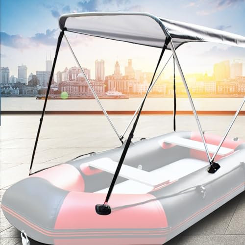Toit Bimini pour Bateau Gonflable, Housse de Bateau Protection Portable pour Kayak, Canoë, Tube en Aluminium Épais