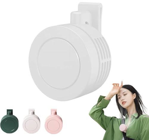 Portable Quiet Mini USB Fan,Petit ventilateur à clip,Mini ventilateur portable silencieux sans pales à clipser,3 vitesses réglables,Ventilateur à clipser rechargeable par USB pour chemise (Blanc)