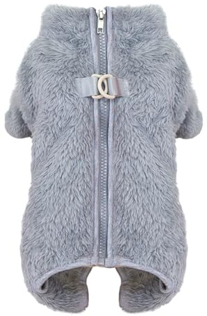 Izefia Suéter para Perro Ropa Prendas de Vestir Suéteres de Forro Polar de Lana Pijama Enterizo de Invierno Suéter Cálido Sudadera Pijamas con Patrón Cara de Mascota para Perro Pequeño o Gato Mediano
