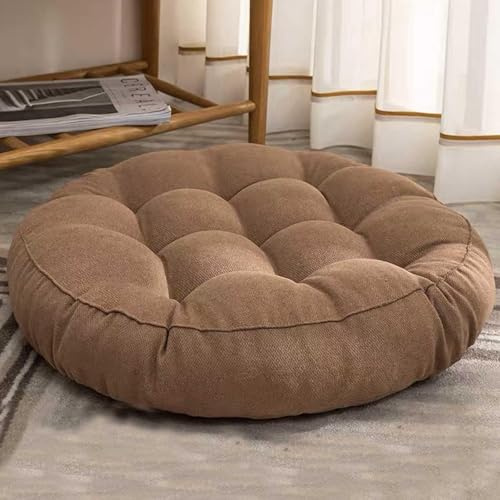 Hoowarm Rundes Bodenkissen, 42/55cm Sitzpolster Stuhlauflage 6/8/10cm Dicke Großes Meditationskissen Cordstoff Sitzkissen für Schlafzimmer, Tatami，Wohnzimmer, Küchen, Indoor,Outdoor(6,55x10cm21x4in)