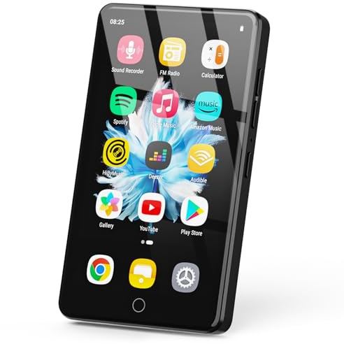 Lecteur MP3 144GB avec WiFi et Bluetooth, écran Tactile 4.02 IPS HD, Lecteur MP4 avec Haut-parleurs, Lecteur de Musique Android Compatible avec Spotify, Deezer et Play Store