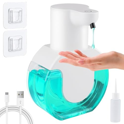 Mezzar Seifenspender Automatisch, 420ml Flüssigetyp Seifenspender IPX5 Wasserdicht Elektrischer Sensor Seifenspender Weiß