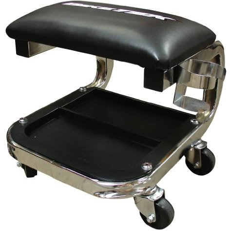 BikeTek Jumbo Creeper Seat Chrome Workshop Stool