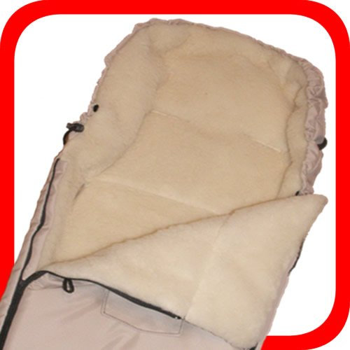 Baby Universal Fußsack, 100% Lammwolle, weiss