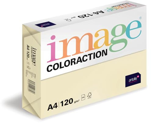 Image Coloraction Atoll - farbiges Kopierpapier - DIN A4, 210 x 297 mm, 120 g/m² - buntes, holzfreies Druckerpapier für Kopierer - 250 Blatt - Elfenbeinfarben