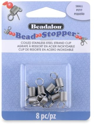 Beadalon Jewelry Making Bead Stopper - Metal & Pink Tips, Small, 8 pc