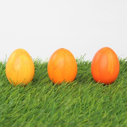 Ei Osterei, echte ausgeblasene Hühnereier für Osternest Ostern, 12er Box, sortiert in 3 verschiedenen Farbtönen, orange