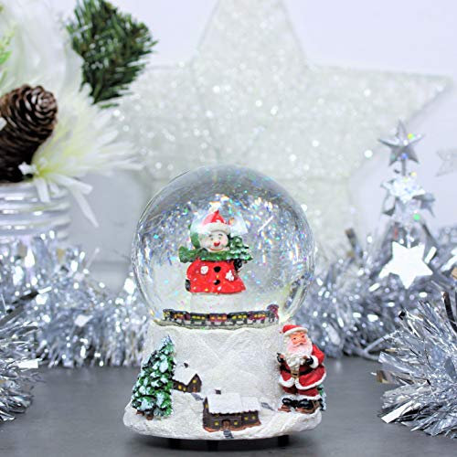 The Christmas Workshop 84410 Musik-Schneekugel/Schneemann Festliche Dekoration/Aufziehen & Spielen, 11 cm x 10 cm x 15 cm