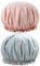 G2PLUS 32CM Large Shower Caps, 2PCS Reusable Bath Caps for Women, Elastic Shower Hats for Long Hair, Double Layers Bath Hats for Adults Long Hair