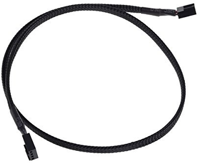 Phobya 4Pin PWM Stecker auf Stecker 60cm - Schwarz Kabel Lüfterkabel und Adapter