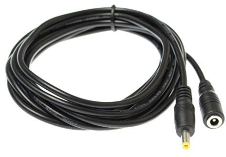 Kingfisher Technology - Long 3m Extension Lead 2A Female to Male DC Plug Power Charger Cable Black (22AWG) Compatible with GlobalSat GV-201 GPS Sat Nav