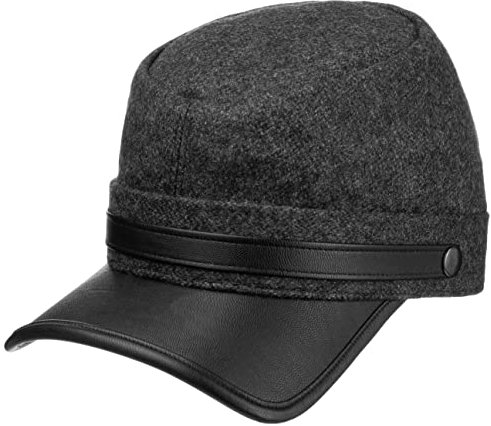Lipodo Kepi Schildmütze - Elegantes Armycap aus Wollmix - Damen/Herren - Vielseitig kombinierbar - Made in Italy - Herbst/Winter grau XL (60-61 cm)