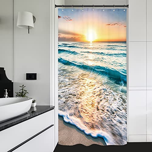 Riyidecor Magnifique Rideau de Douche 36x72 Ocean Coastal