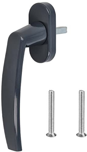 Premium Aluminium Fenstergriff Victory - Kunststoff Sockel, Farbe:Grau RAL 7016, Stiftlänge:35mm