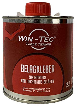 WIN-TEC Belagkleber Pinseldose (250 ml) - Kleber für Tischtennis Beläge | Lösungsmittelhaltig | TT-Spezial - Schütt Tischtennis