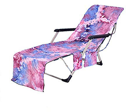 GEBIN Sonnenliege Handtuch, Strandkorb-Bezug, Mikrofaser-Pool-Liege-Handtuch Und Lehnstuhl-Bezug, Garten-Sonnenliege-Matte Mit Taschen. (Purple,207 * 74cm)
