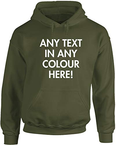Hippowarehouse Personalised unisex Hoodie hooded top (Specific size guide in description)