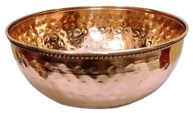 BONA FIDE - Unit of signature metal exports Pure Copper Hammered Bowl Fancy Serving Bowl,Decoration Bowl,Mixing Bowl Good for Serving Dishes