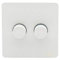 Schneider Electric Ultimate Screwless Flat Plate - Double 2 Way LED Dimmer Light Switch, 100 W/VA, GU6422LMPW, Painted White