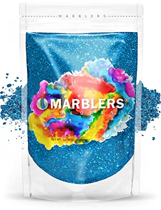 MARBLERS Blue Mica Powder [Marine Pearl] 3oz (85g) | Cosmetic Grade | Epoxy Resin Pigment | Dye | Non-Toxic, Vegan, Cruelty-Free | Lip Gloss, Nails, Body Butter | Bath Bomb, Candle & Soap Making